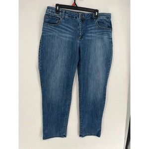 Chicos Platinum Skimmer Jeans Womens 2.5 Medium Wash Denim Blue Stretch Pants
